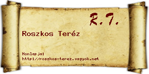 Roszkos Teréz névjegykártya